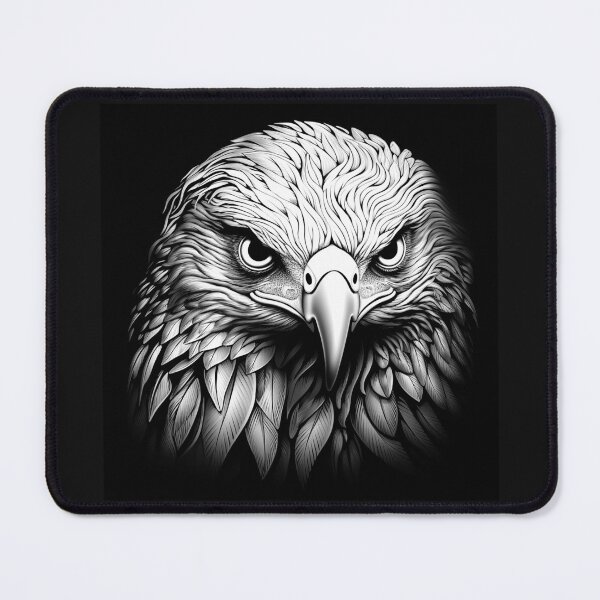 Item preview, Intense Bald Eagle Portrait in Black and White designed and sold by inkoutninja.