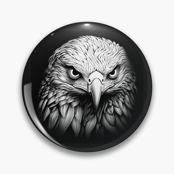 Item preview, Intense Bald Eagle Portrait in Black and White designed and sold by inkoutninja.
