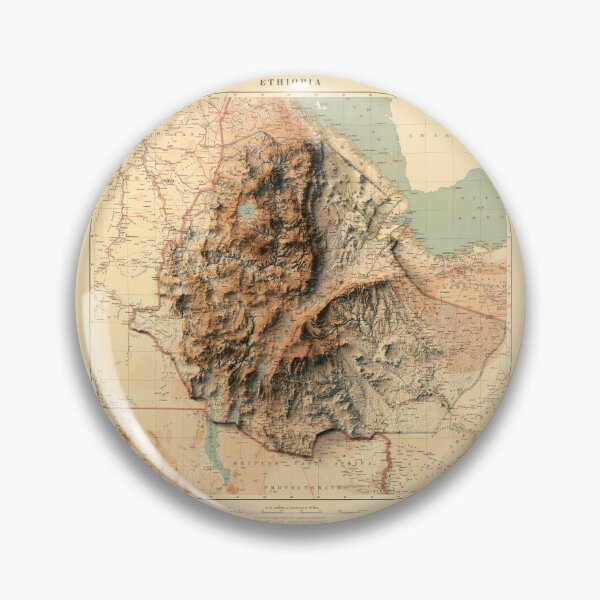 Item preview, 1908 Ethiopia Shaded Relief Map 3D digitally rendered designed and sold by ThinkAboutMaps.