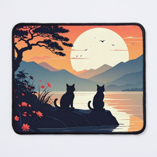 Item preview, Japanese Landscape Be Here Meow Cat Lovers Esoteric Design designed and sold by thelivingrp.