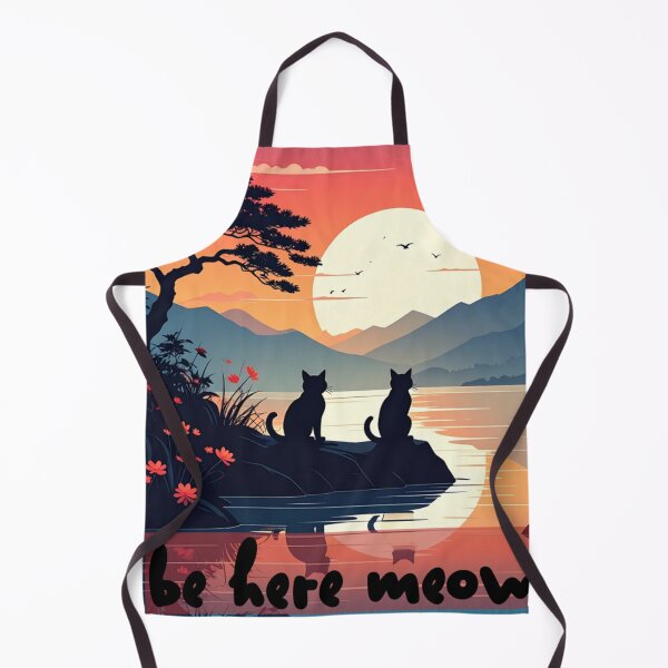 Item preview, Japanese Landscape Be Here Meow Cat Lovers Esoteric Design designed and sold by thelivingrp.