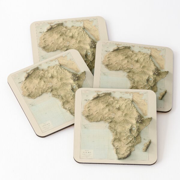 Item preview, 1884 Africa Relief Map digitally-rendered designed and sold by ThinkAboutMaps.