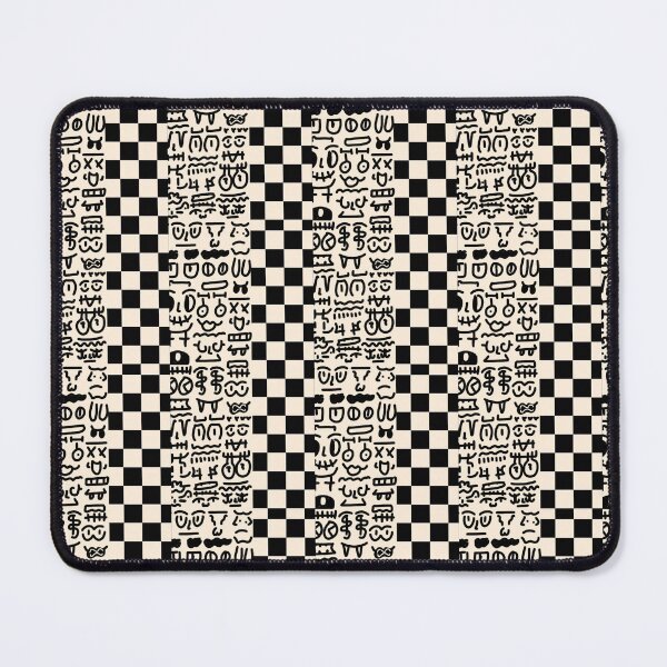 Item preview, Checkerboard Doodle Art – Abstract Faces & Retro Graphic Pattern designed and sold by felipemaldonadoart.