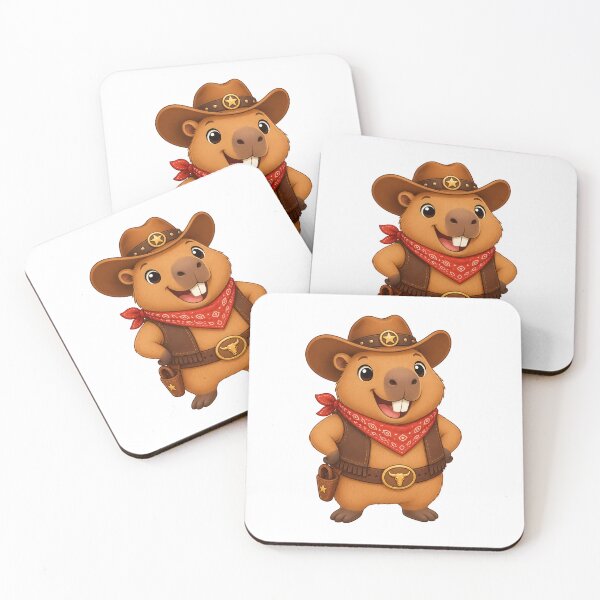 Item preview, Cute Smiling Cowboy Capybara Cartoon designed and sold by LilisCuties.