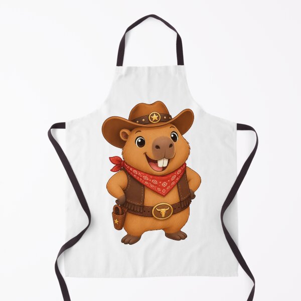 Item preview, Cute Smiling Cowboy Capybara Cartoon designed and sold by LilisCuties.