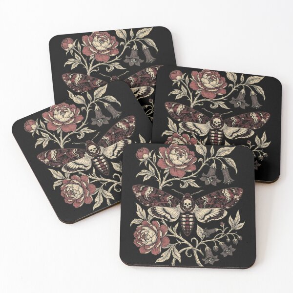 Item preview, Vintage Death Head Moth with Botanical Peonies designed and sold by Lestari Studio.