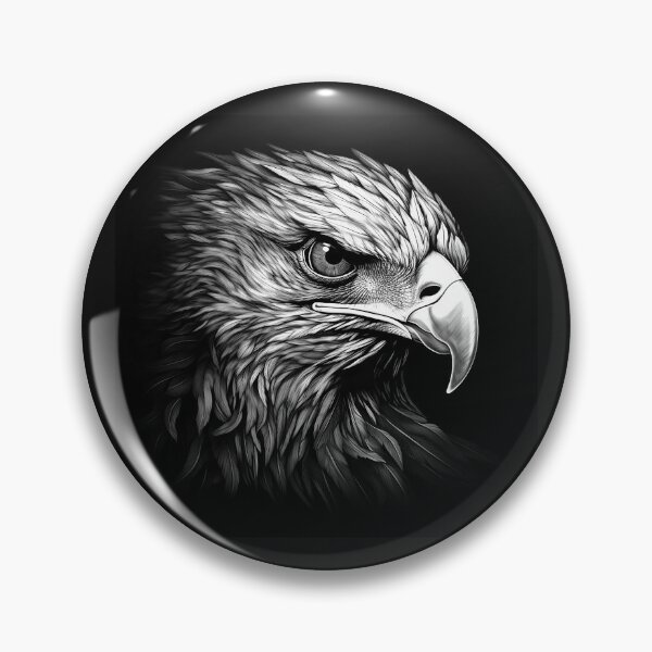 Item preview, Side Profile Bald Eagle Portrait in Black and White designed and sold by inkoutninja.