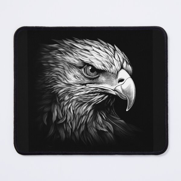 Item preview, Side Profile Bald Eagle Portrait in Black and White designed and sold by inkoutninja.