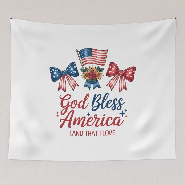 Item preview, God Bless America Land that I Love 4th of July Bow Floral designed and sold by grounabslaninal.