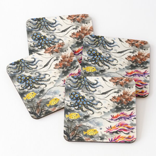 Item preview, Exotic Reef Currents with Ornamental Sea Life designed and sold by WildlifeInc.
