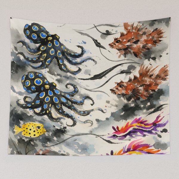 Item preview, Exotic Reef Currents with Ornamental Sea Life designed and sold by WildlifeInc.