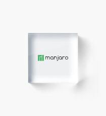 Linux manjaro logo and name Acrylic Block