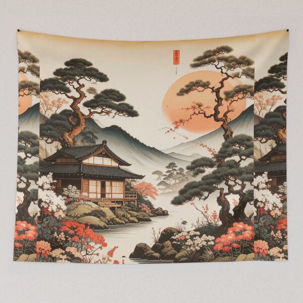 Item preview, Serene Japanese Landscape Design designed and sold by thelivingrp.