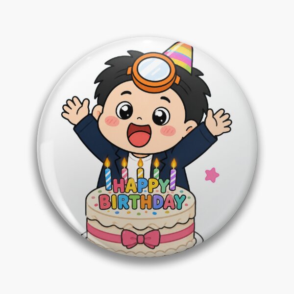 Item preview, KOREA HAENAM - Cute Chibi Happy Birthday Cake Sticker designed and sold by KOREA-HAENAM.