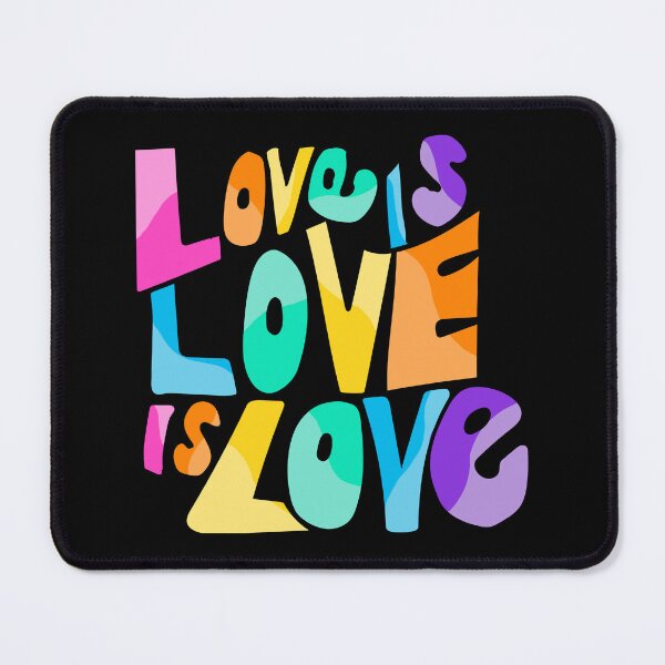 Item preview, Love Is Love Is Love rainbow retro bold block hand-lettered pride typography designed and sold by wordznart.