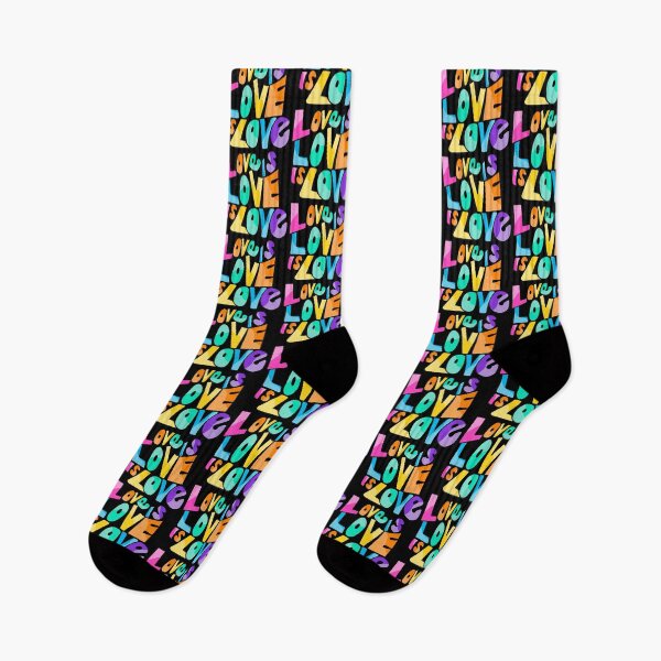 Item preview, Love Is Love Is Love rainbow retro bold block hand-lettered pride typography designed and sold by wordznart.