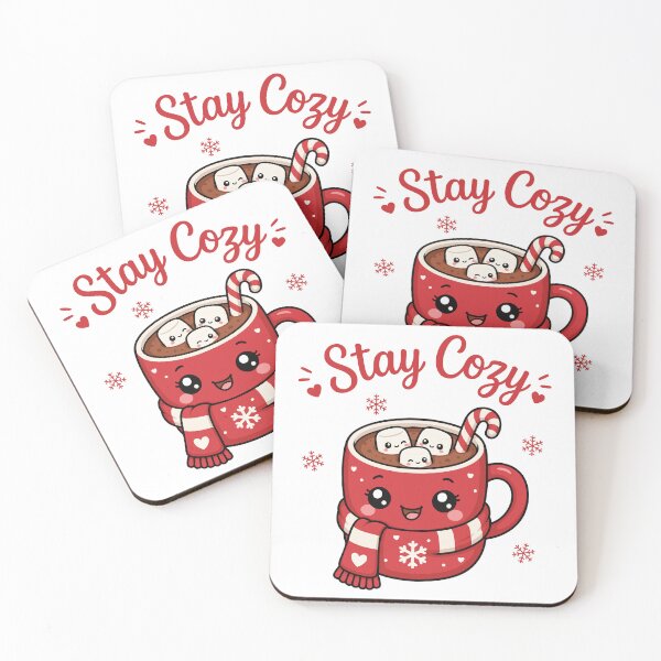 Item preview, Cute Christmas Marshmallow Winter Art Stay Cozy Kawaii Hot Cocoa Mug designed and sold by GMACgraphicsCo.