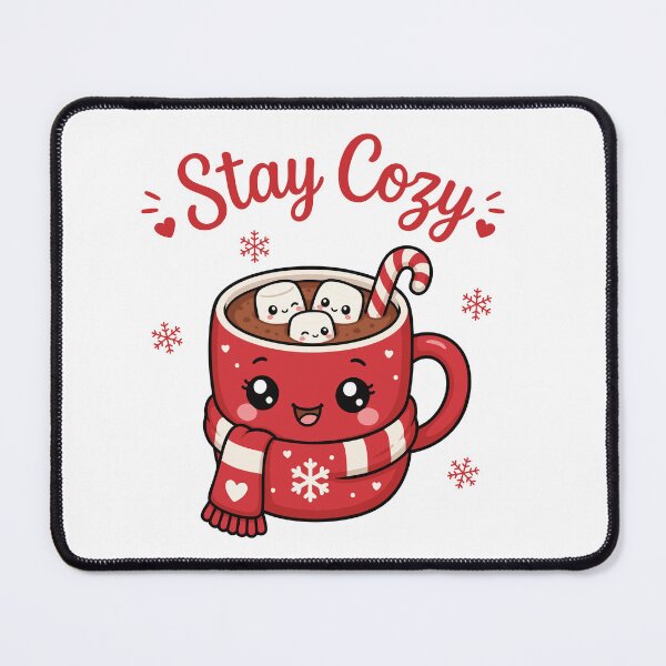 Item preview, Cute Christmas Marshmallow Winter Art Stay Cozy Kawaii Hot Cocoa Mug designed and sold by GMACgraphicsCo.