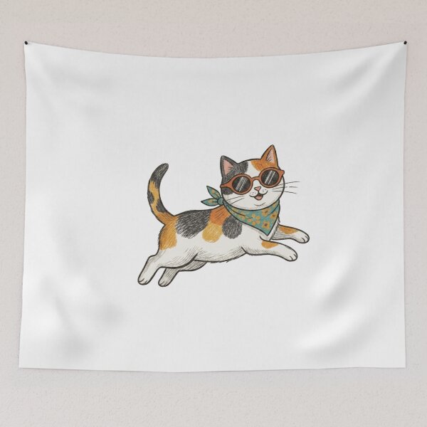 Item preview, 70s Groovy Cat with Retro Sunglasses designed and sold by TaiwanMemory.