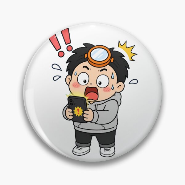 Item preview, KOREA HAENAM - Cute Chibi Shocked Phone Sticker designed and sold by KOREA-HAENAM.