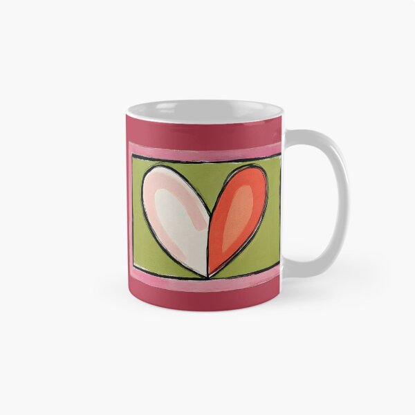 Item preview, Dual Hearts Harmony - Pink and Red Love Symbols on Green Background with Vibrant Framed Composition designed and sold by OlfactoART Studio.