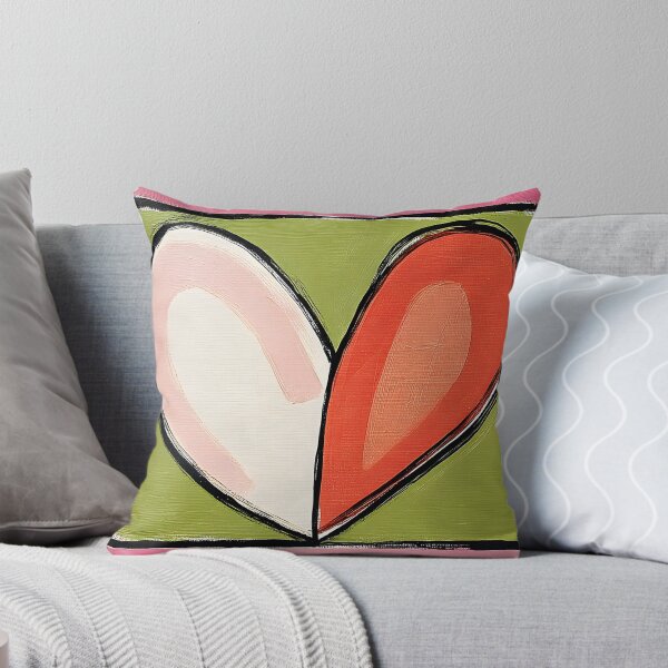 Item preview, Dual Hearts Harmony - Pink and Red Love Symbols on Green Background with Vibrant Framed Composition designed and sold by OlfactoART Studio.