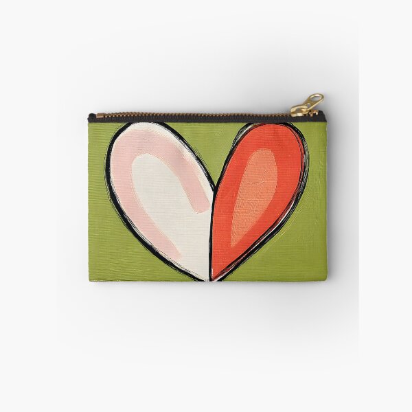 Item preview, Dual Hearts Harmony - Pink and Red Love Symbols on Green Background with Vibrant Framed Composition designed and sold by OlfactoART Studio.