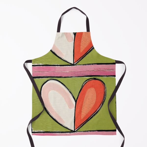 Item preview, Dual Hearts Harmony - Pink and Red Love Symbols on Green Background with Vibrant Framed Composition designed and sold by OlfactoART Studio.