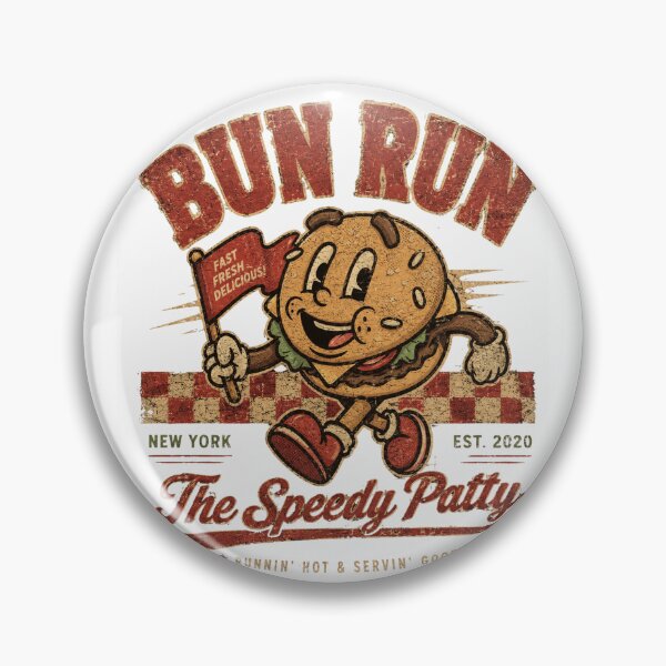 Item preview, Retro Burger Mascot – Bun Run The Speedy Patty Vintage Fast Food Cartoon designed and sold by Denskie.