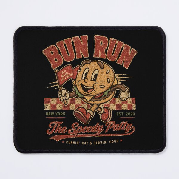 Item preview, Retro Burger Mascot – Bun Run The Speedy Patty Vintage Fast Food Cartoon designed and sold by Denskie.