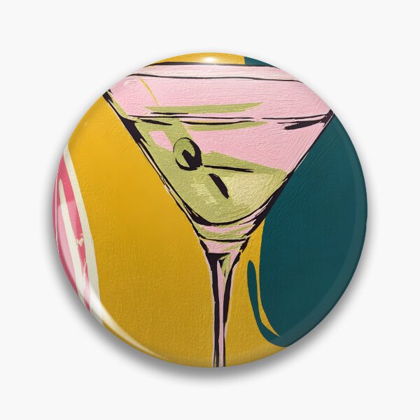 Item preview, Pop Art Martini Moment - Bold Cocktail Glass with Olive in Vibrant Abstract Color Field designed and sold by OlfactoART Studio.