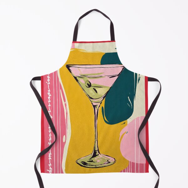 Item preview, Pop Art Martini Moment - Bold Cocktail Glass with Olive in Vibrant Abstract Color Field designed and sold by OlfactoART Studio.