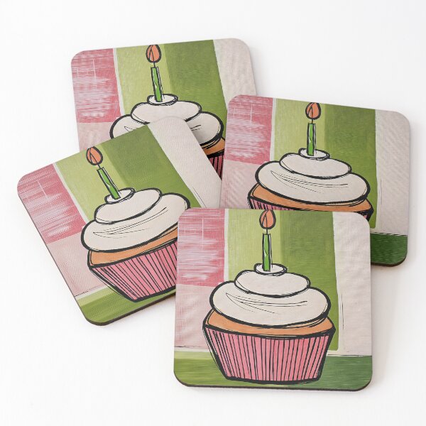 Item preview, Whimsical Cupcake Greeting Card with Candle- Minimal Modern Celebration Design designed and sold by OlfactoART Studio.