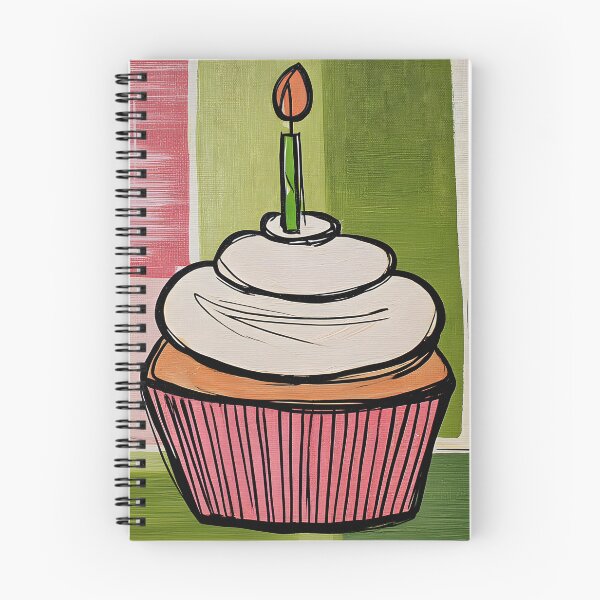 Item preview, Whimsical Cupcake Greeting Card with Candle- Minimal Modern Celebration Design designed and sold by OlfactoART Studio.