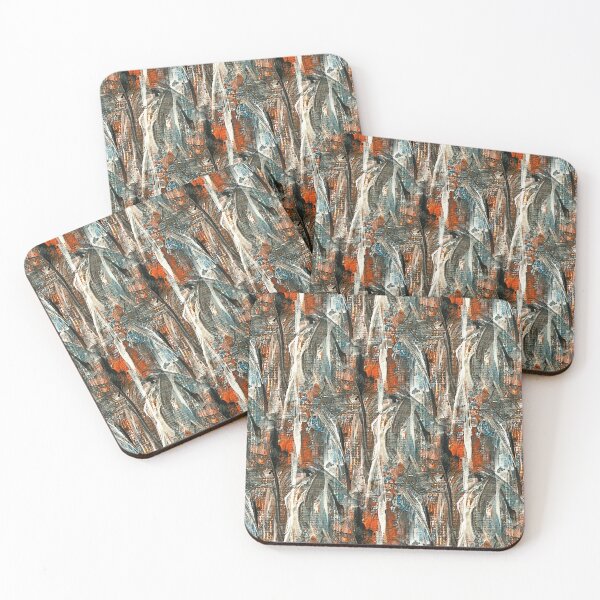 Item preview, Painterly Forest Abstract Pattern in Orange and Teal designed and sold by Artistestella.