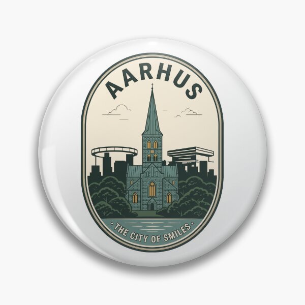 Item preview, Vintage Aarhus Denmark City of Smiles Travel Badge designed and sold by k3rstman1.