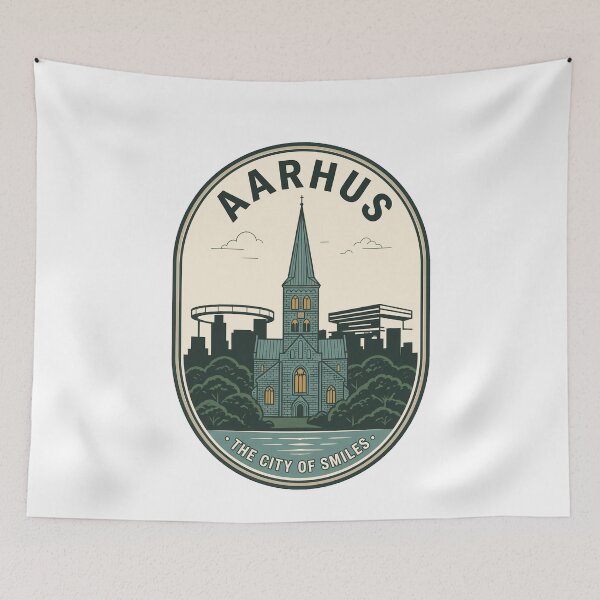 Item preview, Vintage Aarhus Denmark City of Smiles Travel Badge designed and sold by k3rstman1.