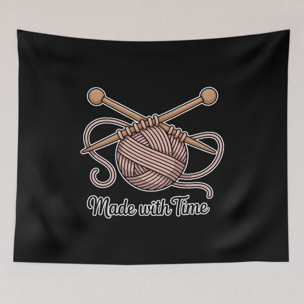 Item preview, Made With Time Minimal Knitting Craft Aesthetic Design designed and sold by ImaginedSpace7.