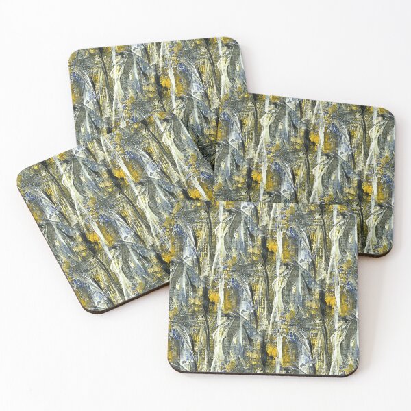 Item preview, Painterly Forest Abstract Pattern in Yellow and Blue designed and sold by Artistestella.