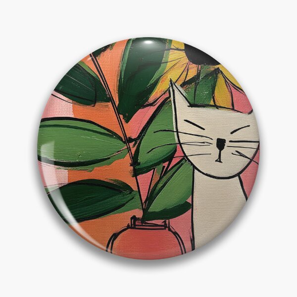 Item preview, Quiet Bloom Companion - Cat Beside Pink Vase with Sunflower in Soft Warm Atmospheric Setting designed and sold by OlfactoART Studio.