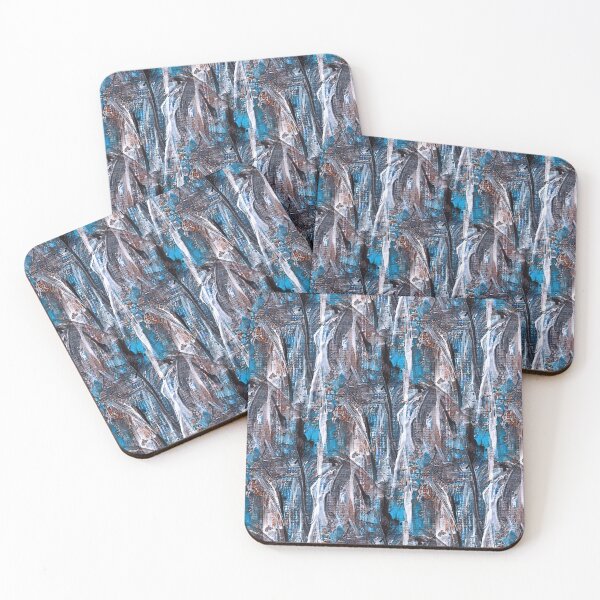 Item preview, Painterly Forest Abstract Pattern in Blue and Brown designed and sold by Artistestella.