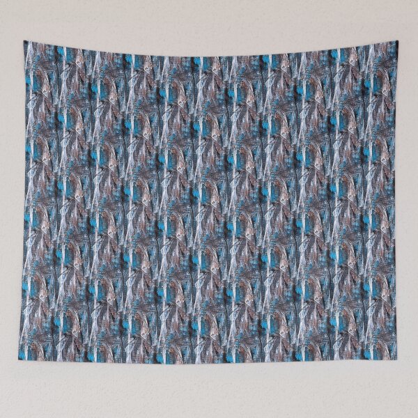 Item preview, Painterly Forest Abstract Pattern in Blue and Brown designed and sold by Artistestella.