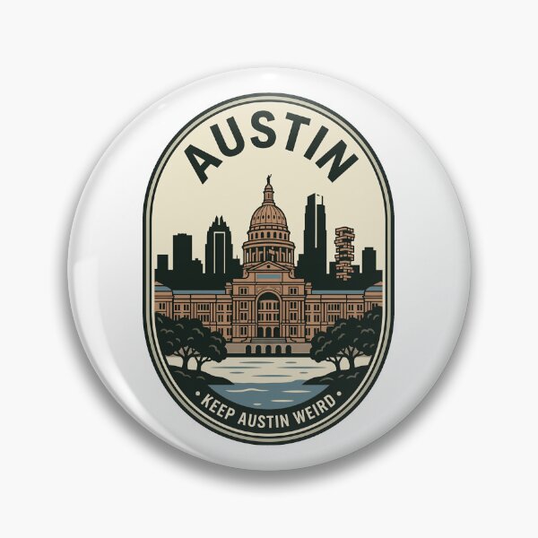 Item preview, Austin Texas State Capitol Retro Skyline Emblem designed and sold by k3rstman1.