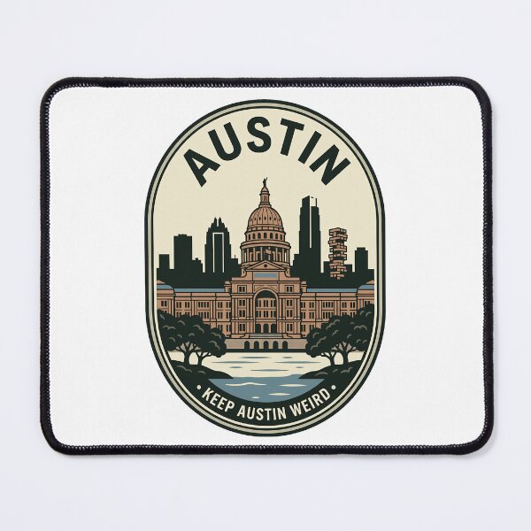 Item preview, Austin Texas State Capitol Retro Skyline Emblem designed and sold by k3rstman1.