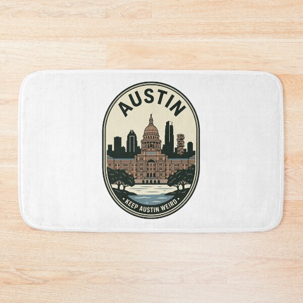 Item preview, Austin Texas State Capitol Retro Skyline Emblem designed and sold by k3rstman1.