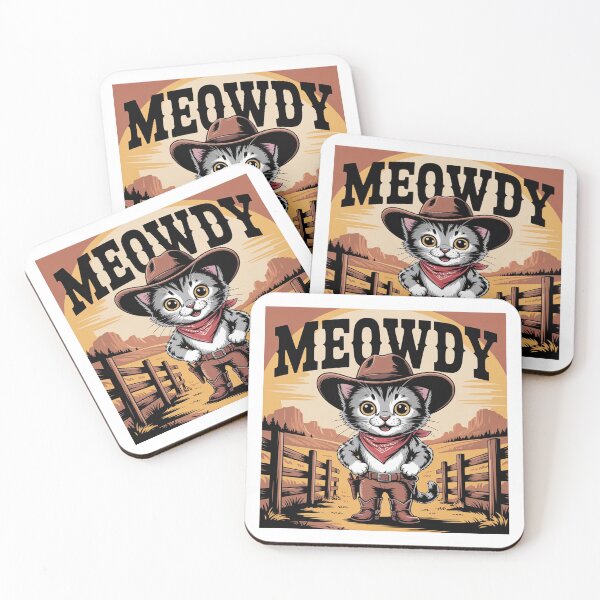 Item preview, Cute Cowboy Cat Meowdy Vintage Style  designed and sold by QuiteOrbit.