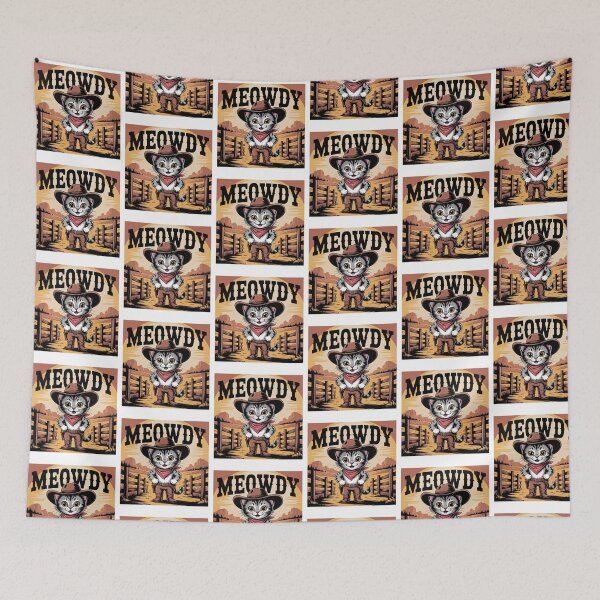 Item preview, Cute Cowboy Cat Meowdy Vintage Style  designed and sold by QuiteOrbit.