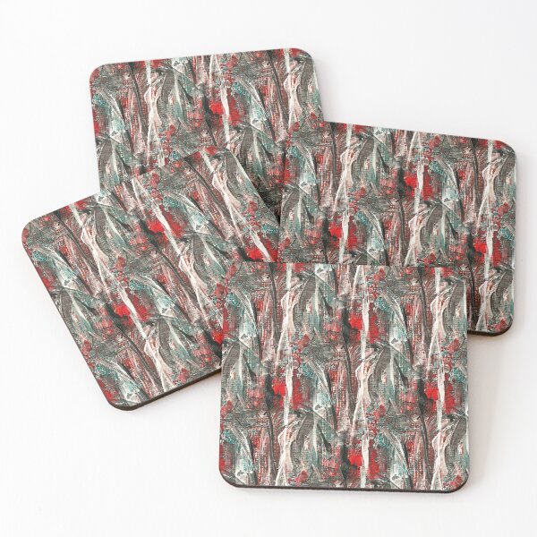 Item preview, Painterly Forest Abstract Pattern in Red and Green designed and sold by Artistestella.