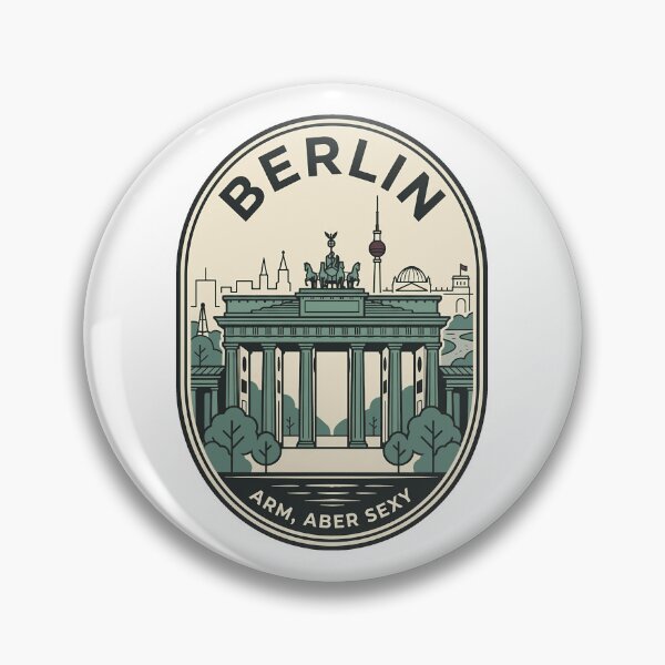 Item preview, Vintage Berlin Brandenburg Gate Skyline Badge designed and sold by k3rstman1.