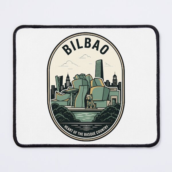 Item preview, Bilbao Spain Guggenheim Museum Puppy Retro Travel Badge designed and sold by k3rstman1.
